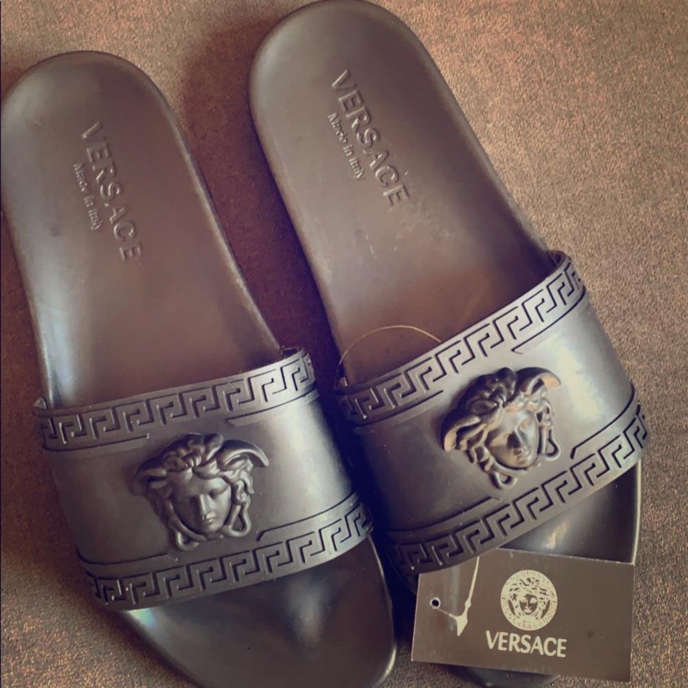VERSACE black sandals